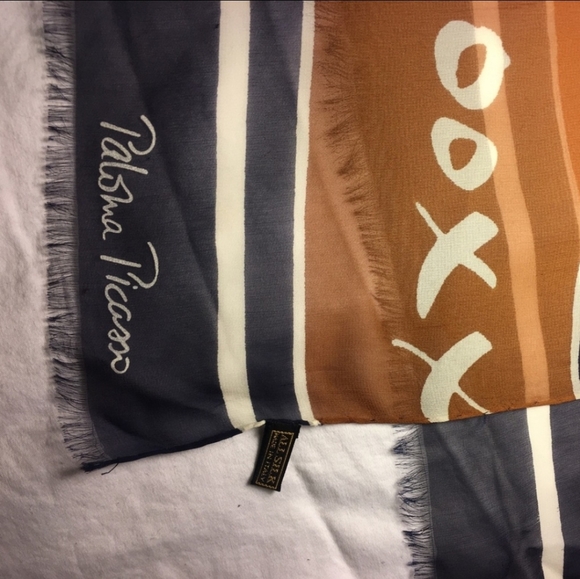 Paloma Picasso Vintage Silk Scarf Kisses